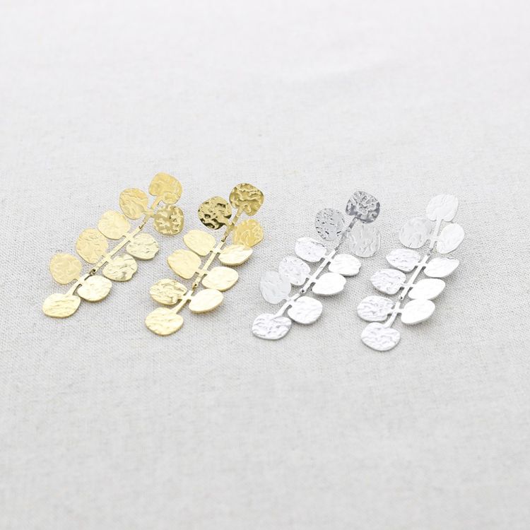 STEEL LEAVES EARRINGS 2
