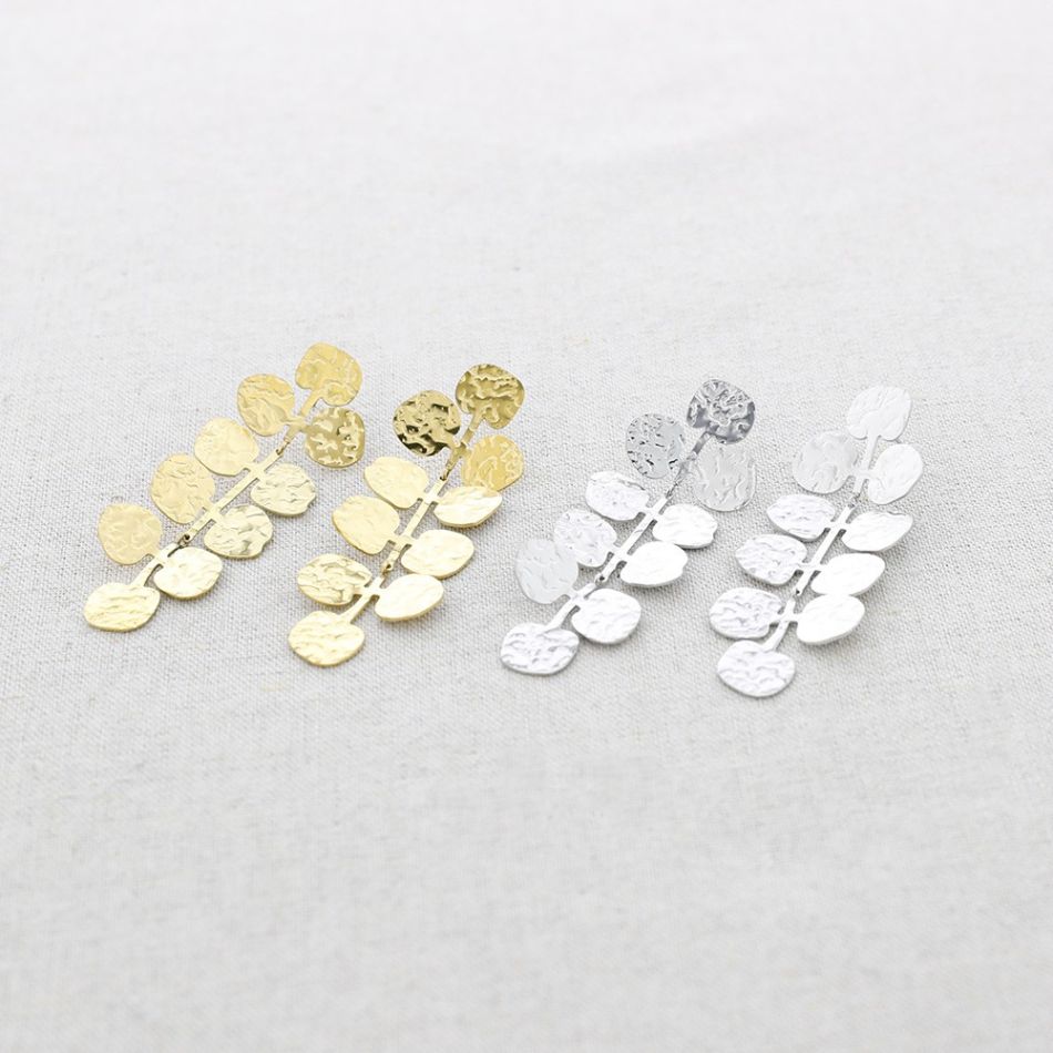 STEEL LEAVES EARRINGS