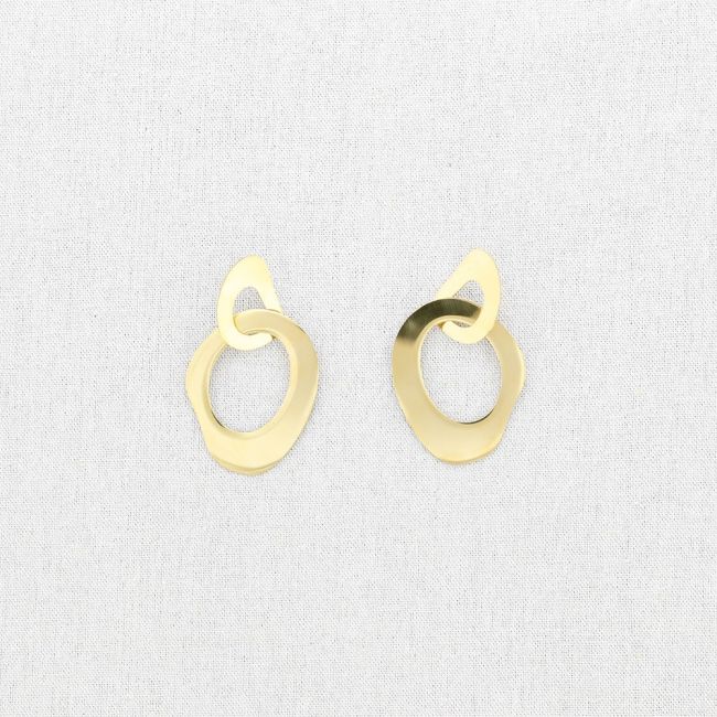 IRREGULAR DOUBLE LINK STEEL EARRINGS