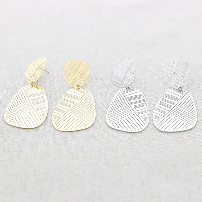 PENDIENTES ACERO COLGANTE FILIGRANA
