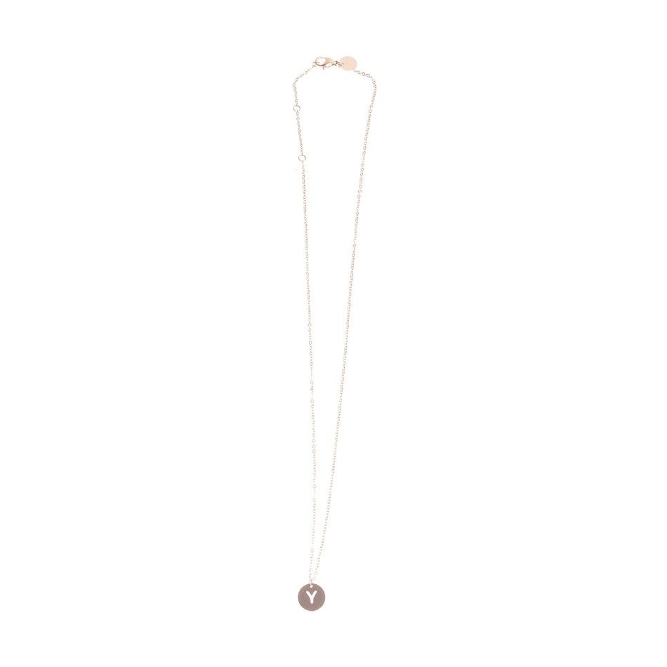 LETTER Y STEEL PLATE SHORT NECKLACE