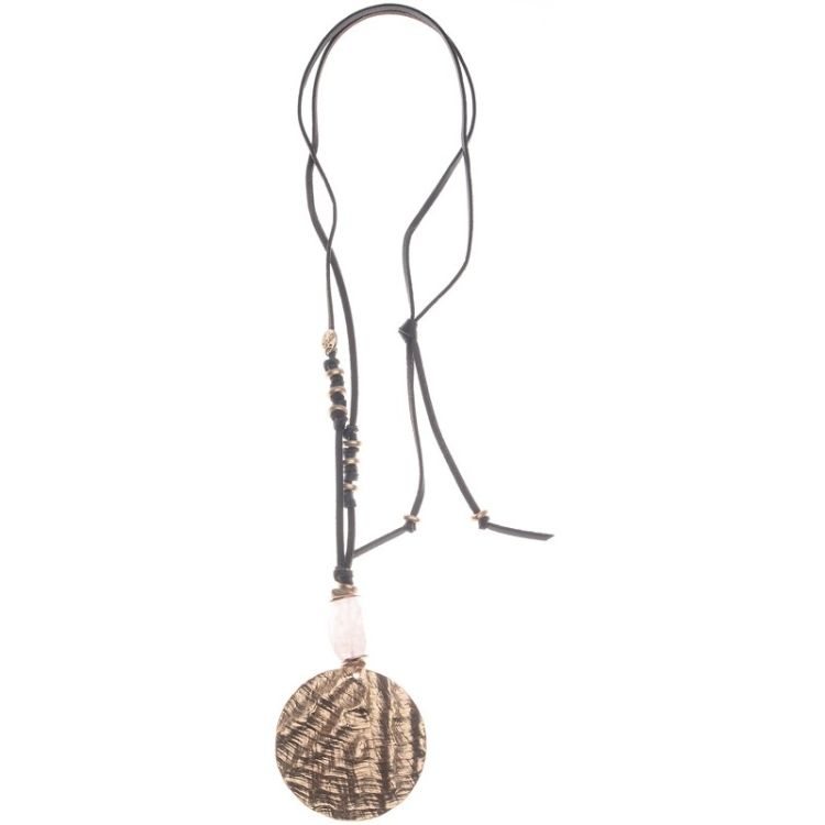 METAL MEDALLION PENDANT LONG NECKLACE