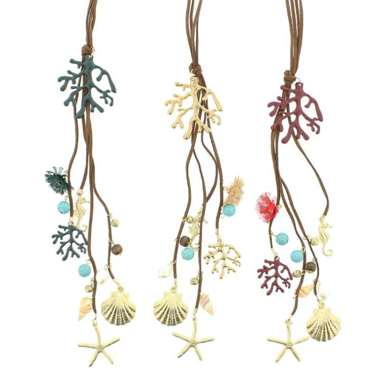 LONG PENDANT NECKLACE MARINE MOTIVES 2