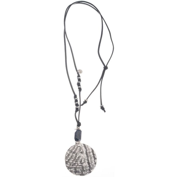 COLLAR LARGO COLGANTE MEDALLÓN METAL 2