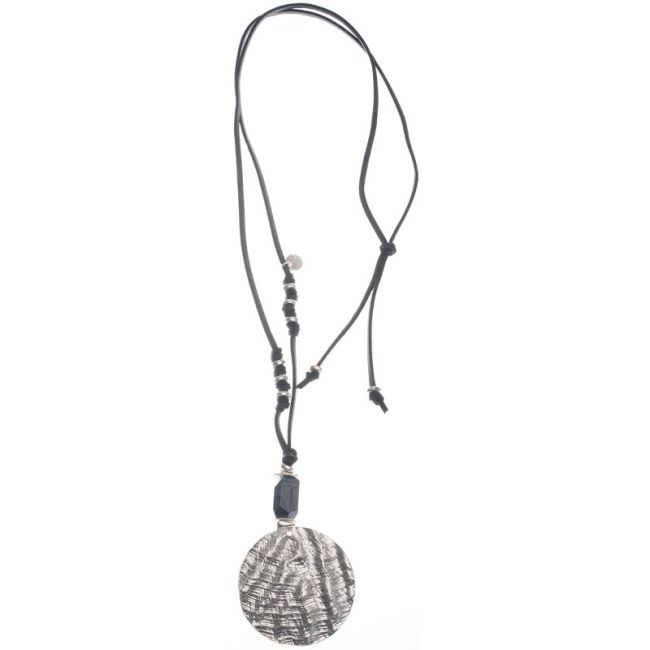 METAL MEDALLION PENDANT LONG NECKLACE