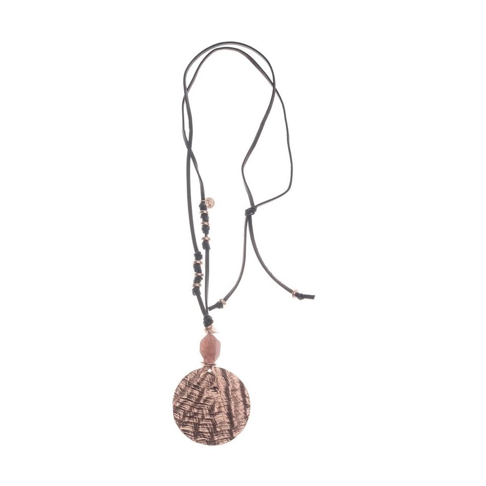 METAL MEDALLION PENDANT LONG NECKLACE