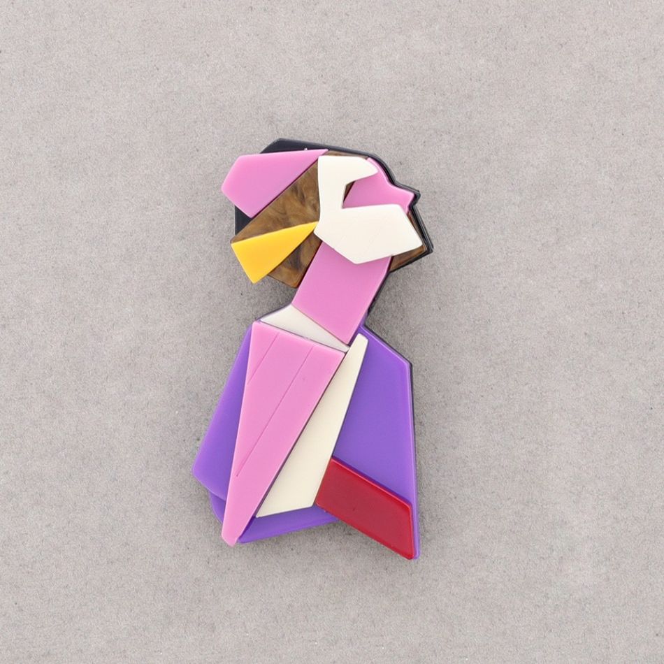 ABSTRACT WOMAN RESIN BROOCH