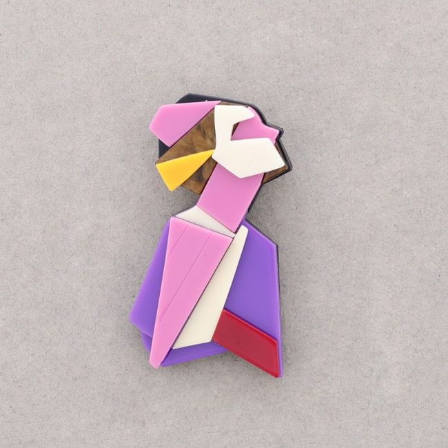 BROCHE RESINA MUJER ABSTRACTO