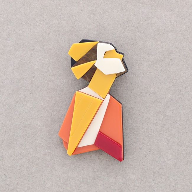 ABSTRACT WOMAN RESIN BROOCH