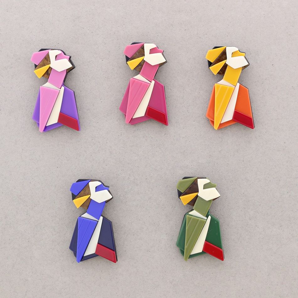 BROCHE RESINA MUJER ABSTRACTO