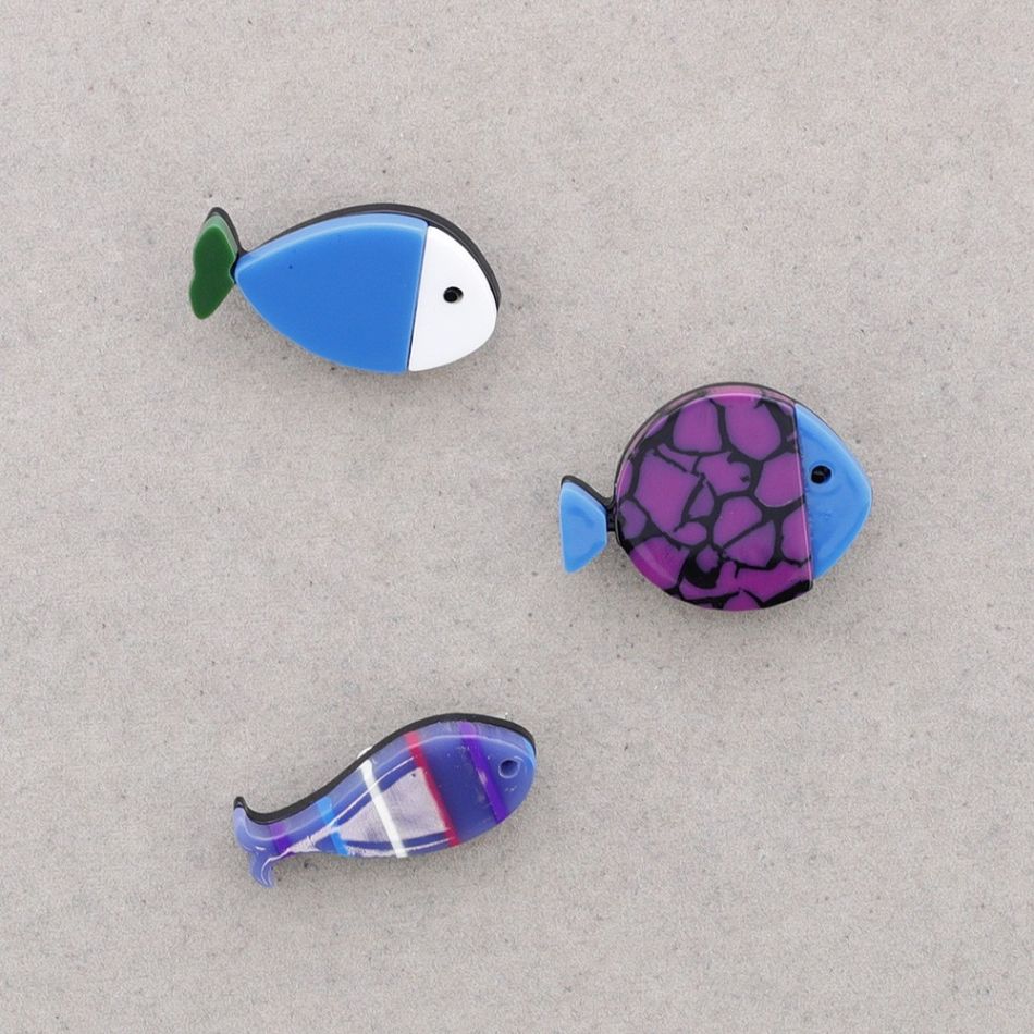TRIPLE FISH BROOCH SET