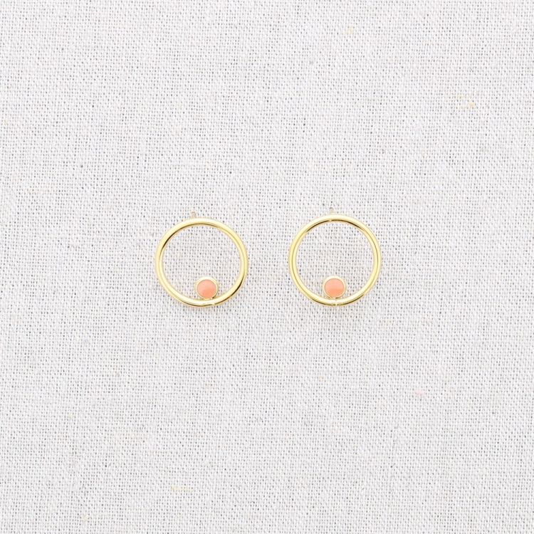 STEEL EARRINGS CIRCLE GRAIN ENAMEL