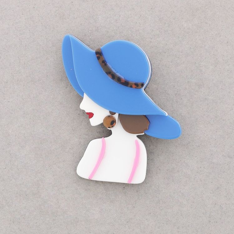 BROCHE CHICA SOMBRERO RESINA