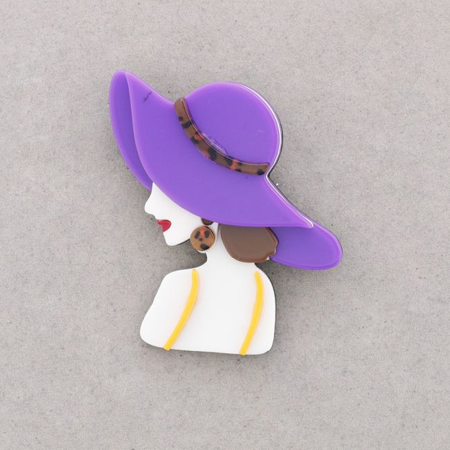 BROCHE CHICA SOMBRERO RESINA