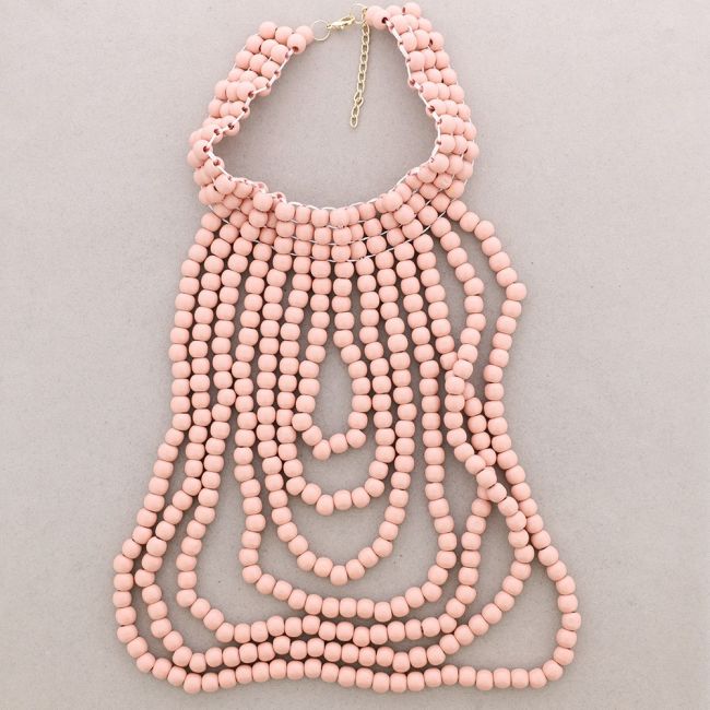WOODEN BALLS BIB NECKLACE