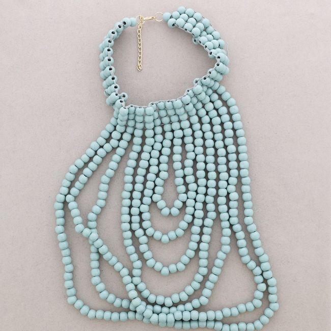 WOODEN BALLS BIB NECKLACE