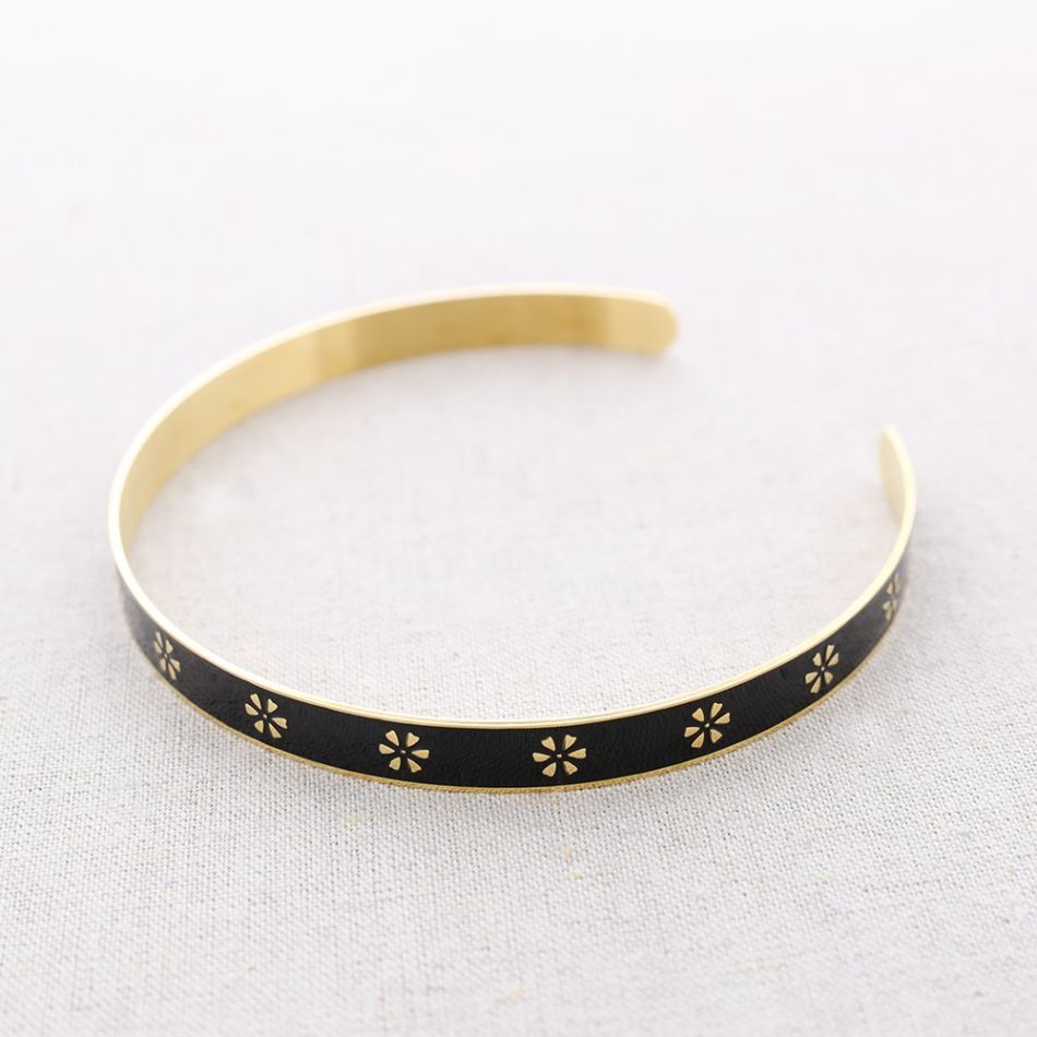 ADJUSTABLE STEEL ENAMEL CHOKER WITH LITTLE FLOWERS