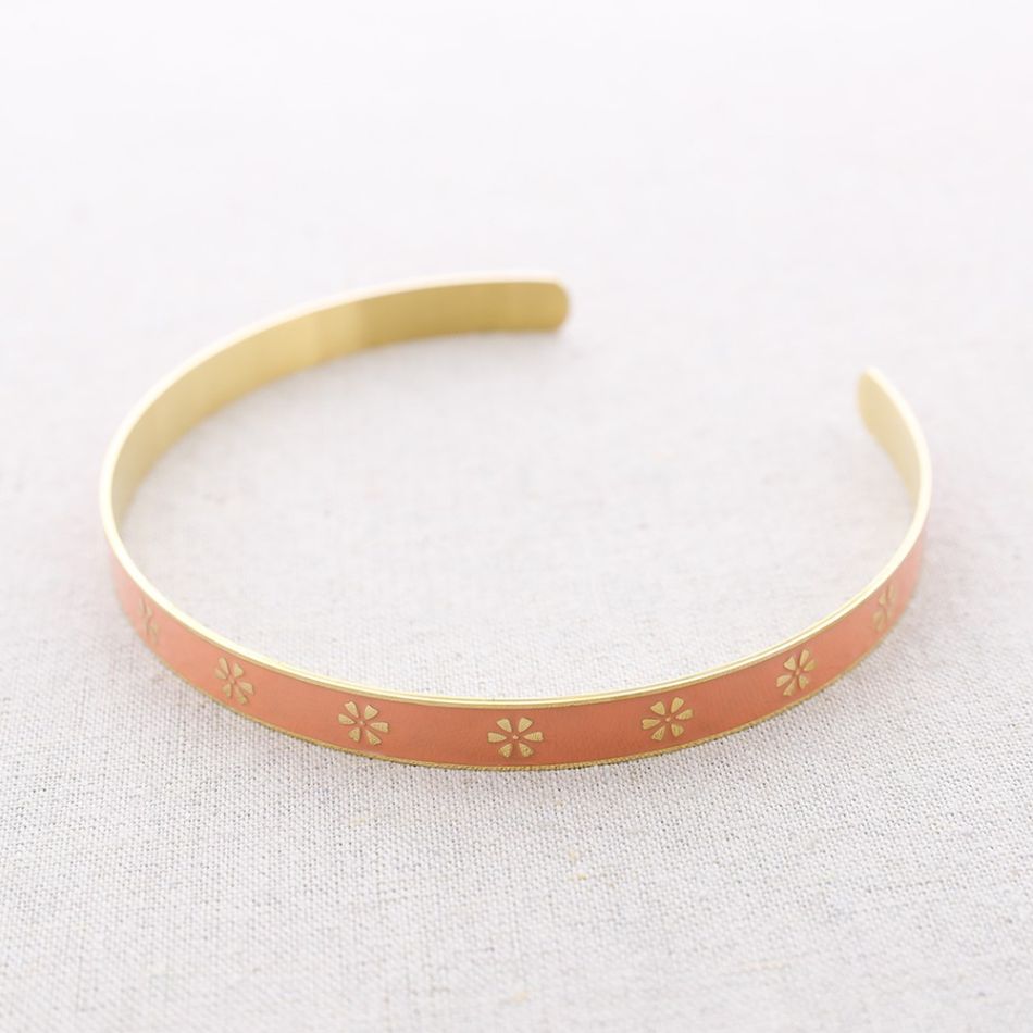 ADJUSTABLE STEEL ENAMEL CHOKER WITH LITTLE FLOWERS