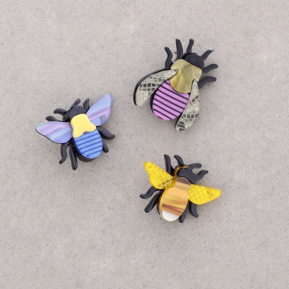 SET BROCHE TRIPLE ABEJA RESINA