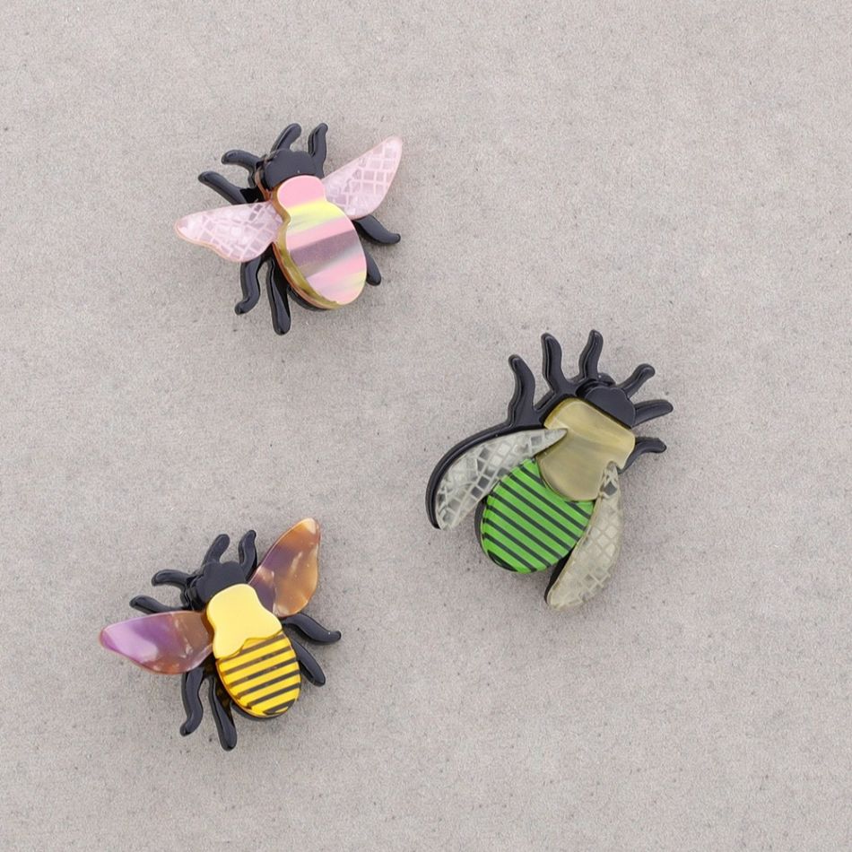 SET BROCHE TRIPLE ABEJA RESINA