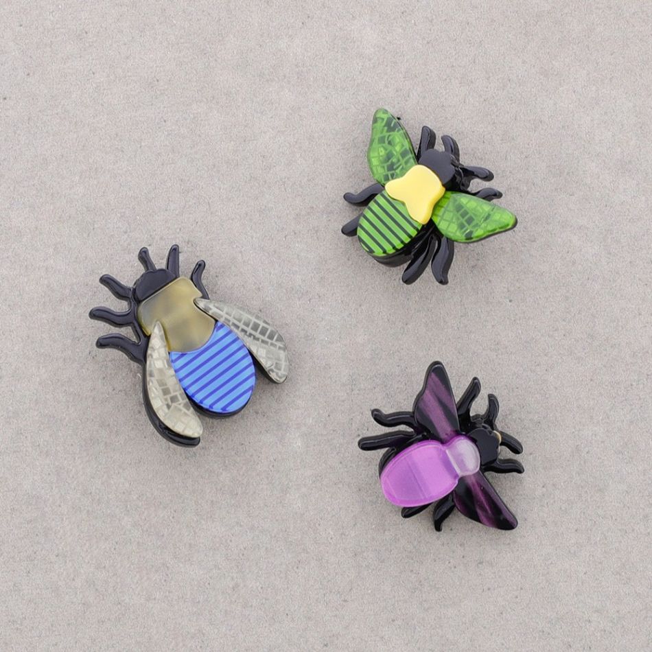 SET BROCHE TRIPLE ABEJA RESINA