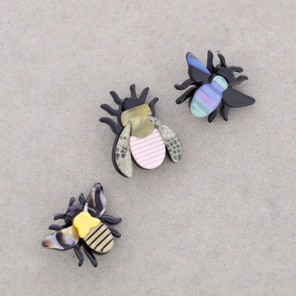 SET BROCHE TRIPLE ABEJA RESINA