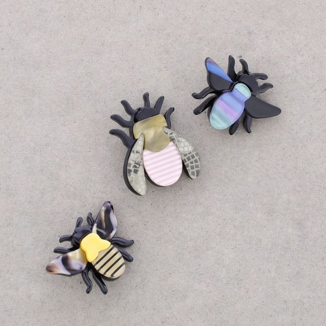 SET BROCHE TRIPLE ABEJA RESINA
