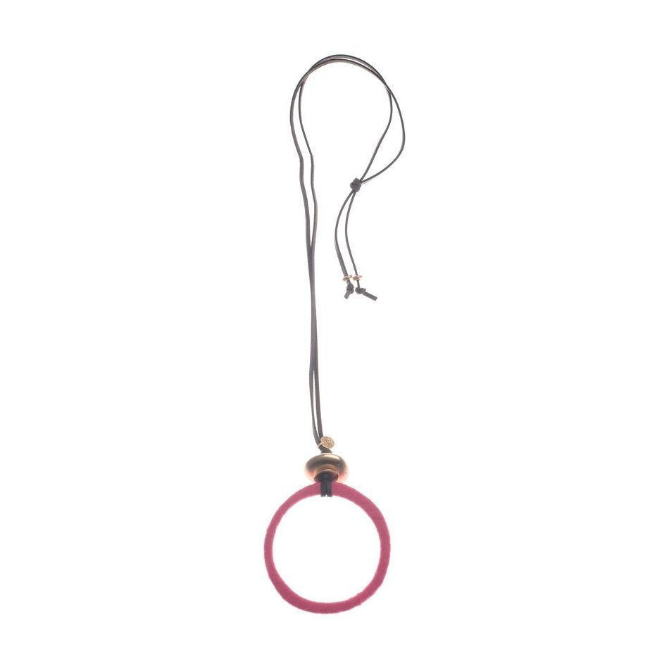 COLLAR LARGO COLGANTE ANILLA METAL FORRADA