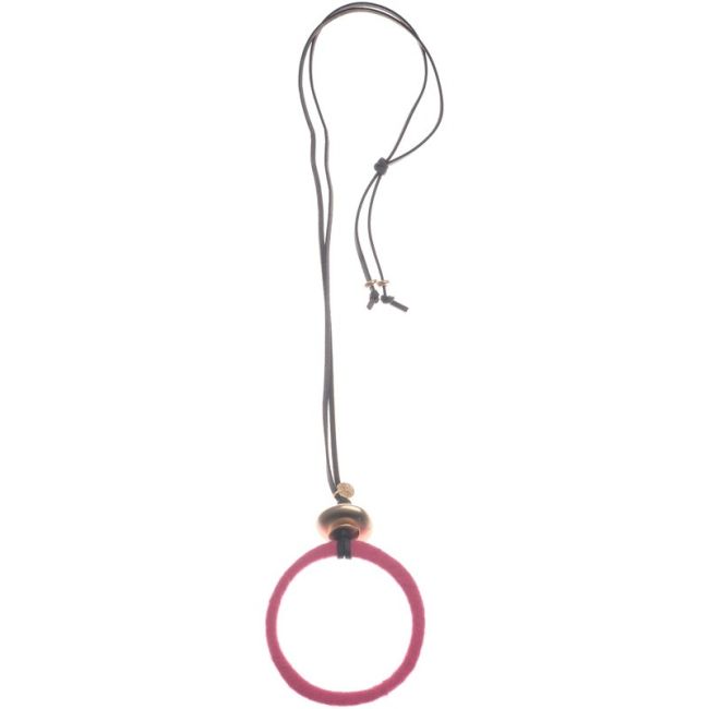 COLLAR LARGO COLGANTE ANILLA METAL FORRADA