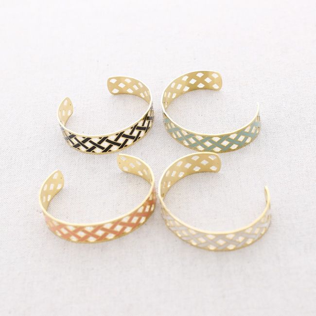 PULSERA TRENZADA AJUSTABLE ACERO ESMALTE