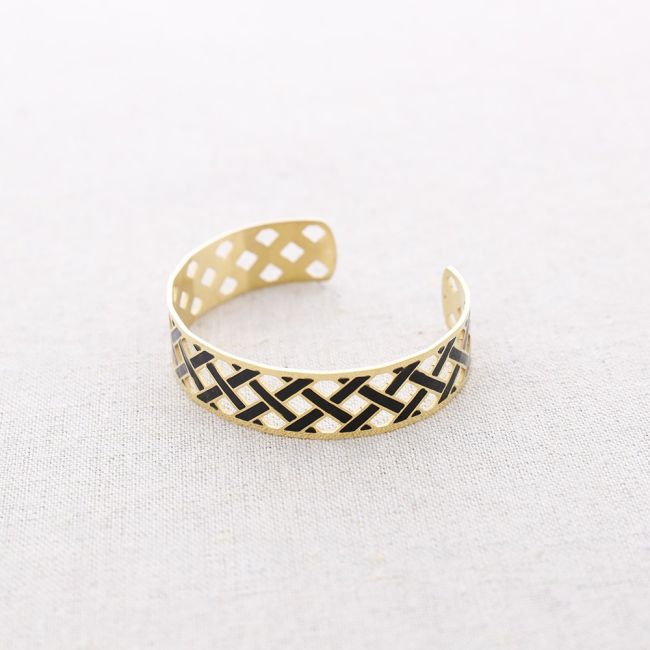 PULSERA TRENZADA AJUSTABLE ACERO ESMALTE