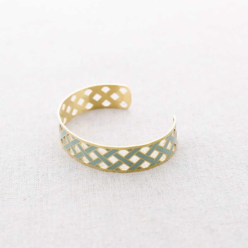 PULSERA TRENZADA AJUSTABLE ACERO ESMALTE