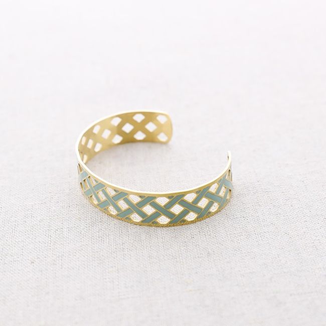 PULSERA TRENZADA AJUSTABLE ACERO ESMALTE