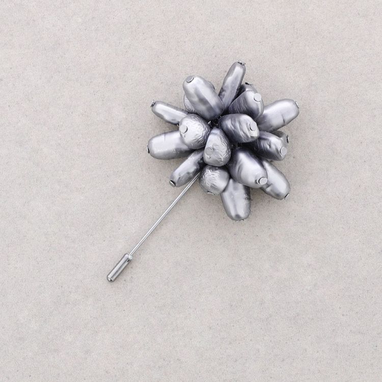 BROOCH NEEDLE BEADS IMITATION PEARLS