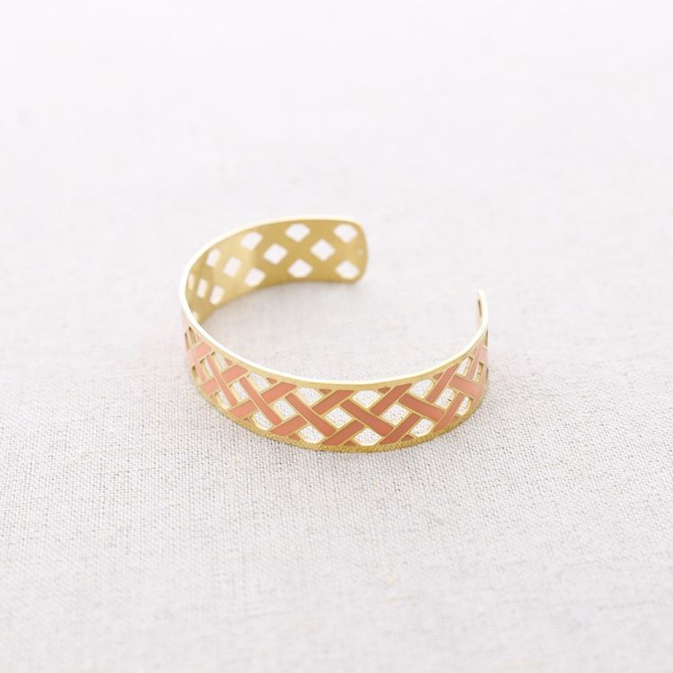 PULSERA TRENZADA AJUSTABLE ACERO ESMALTE