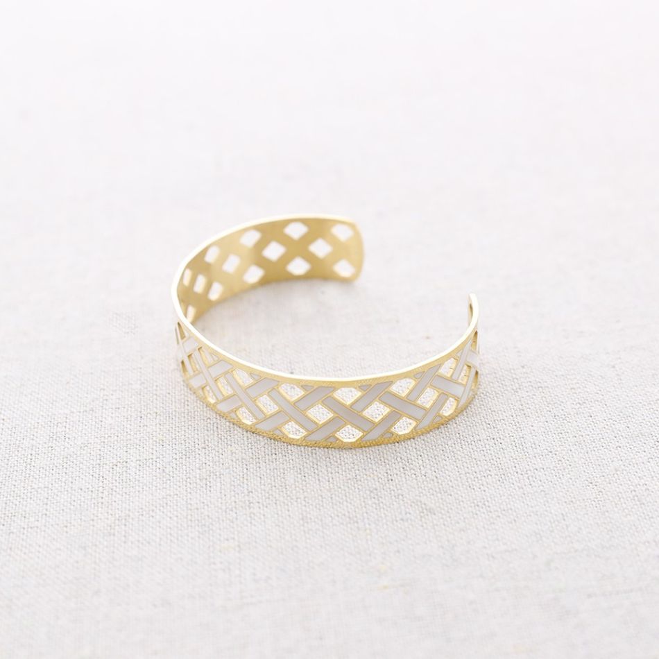 PULSERA TRENZADA AJUSTABLE ACERO ESMALTE