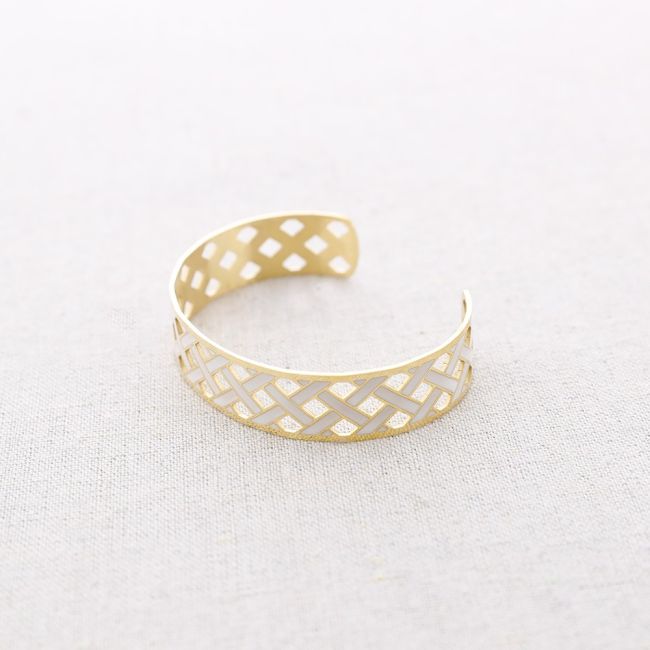 PULSERA TRENZADA AJUSTABLE ACERO ESMALTE