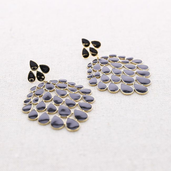 PENDIENTES ACERO GOTITAS ESMALTE