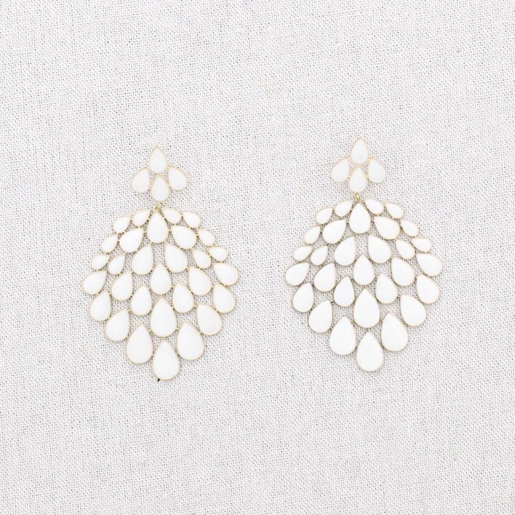 STEEL EARRINGS WITH ENAMEL DROPS