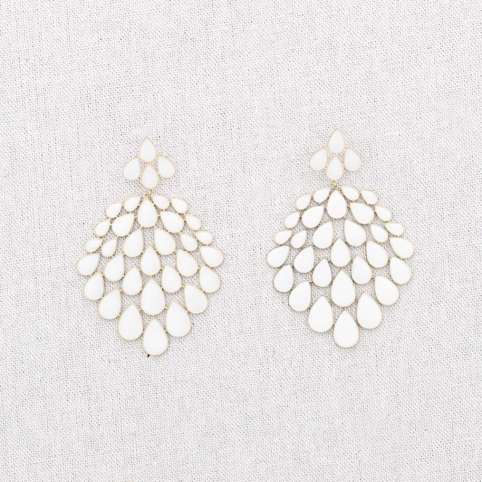 PENDIENTES ACERO GOTITAS ESMALTE