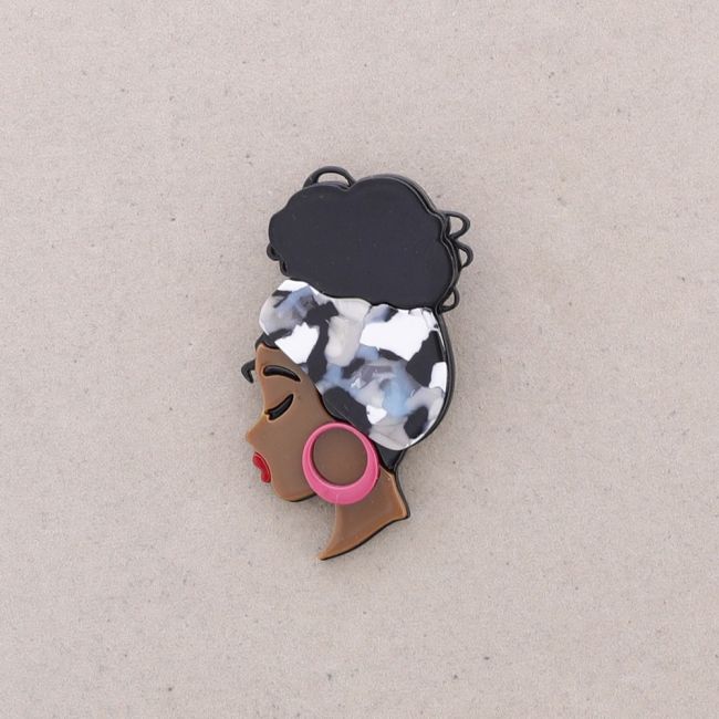 RESIN GIRL BROOCH