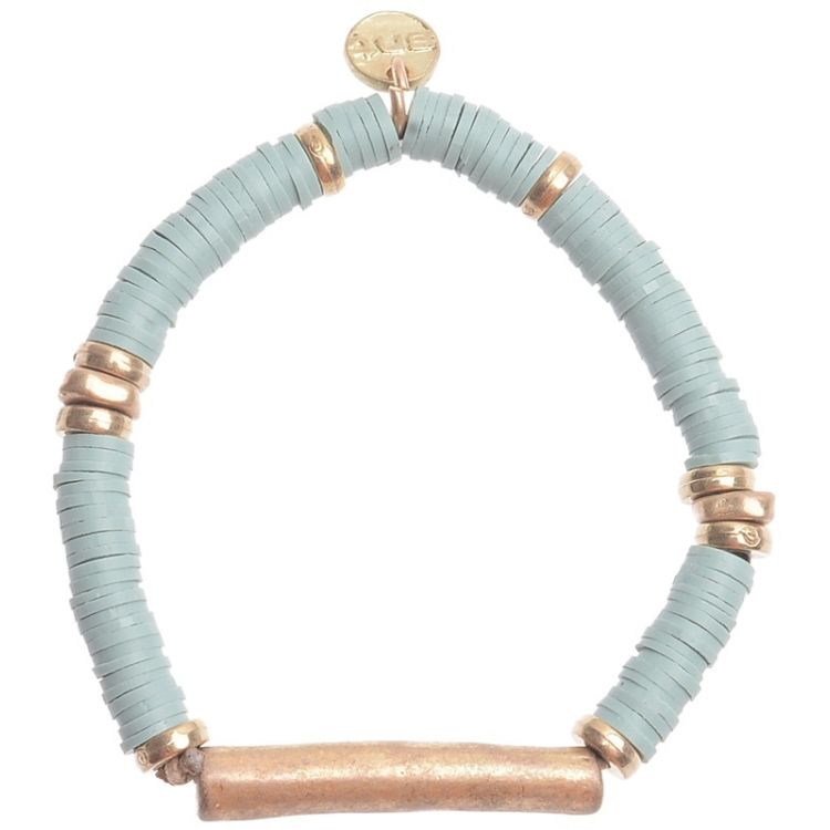 ELASTIC FIMO METAL BEAD BRACELET