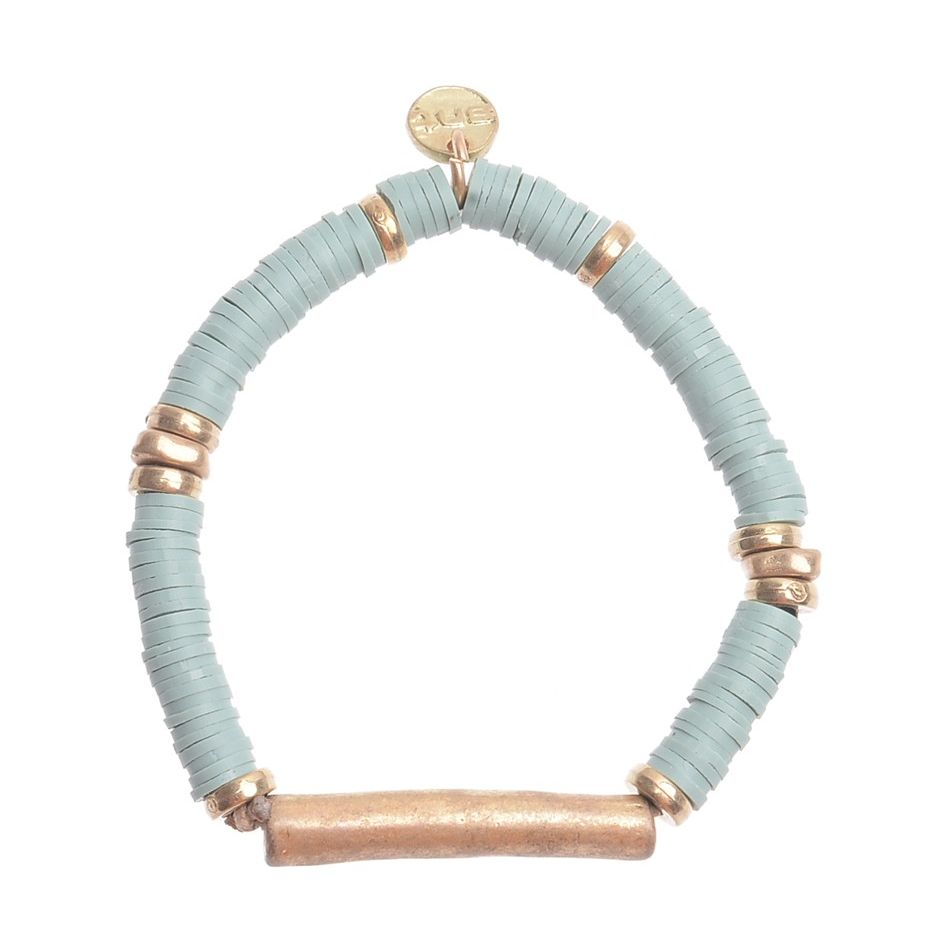 ELASTIC FIMO METAL BEAD BRACELET