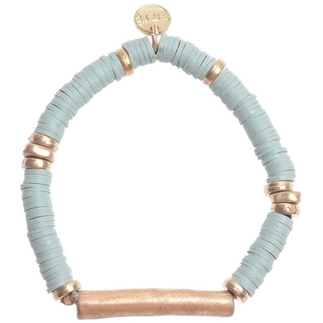 PULSERA ELASTICA FIMO CUENTAS METAL