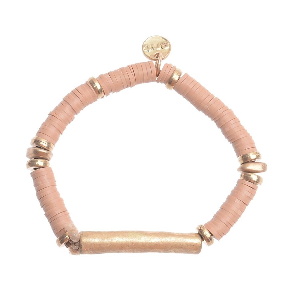 PULSERA ELASTICA FIMO CUENTAS METAL