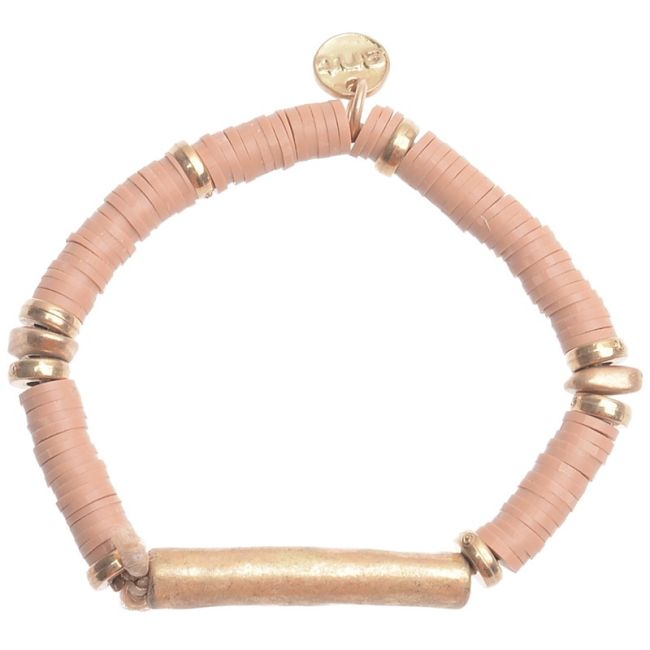 PULSERA ELASTICA FIMO CUENTAS METAL