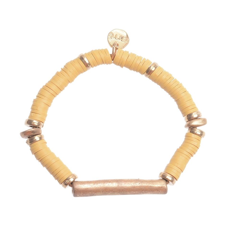 ELASTIC FIMO METAL BEAD BRACELET