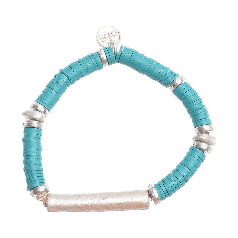 ELASTIC FIMO METAL BEAD BRACELET