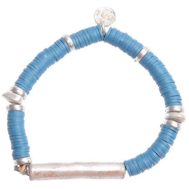 PULSERA ELASTICA FIMO CUENTAS METAL