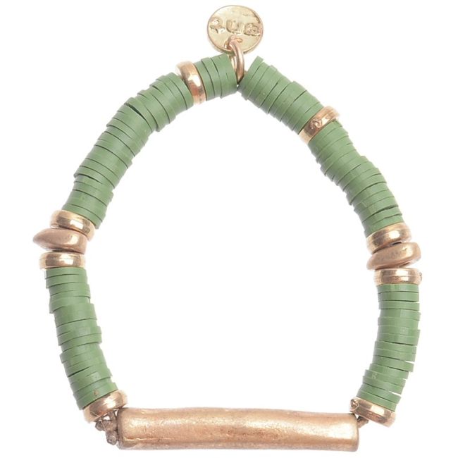 ELASTIC FIMO METAL BEAD BRACELET